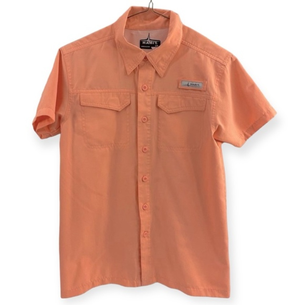 NWOT! Habit Boys Short‎ Sleeve Fishing Performance Shirt Size Small L